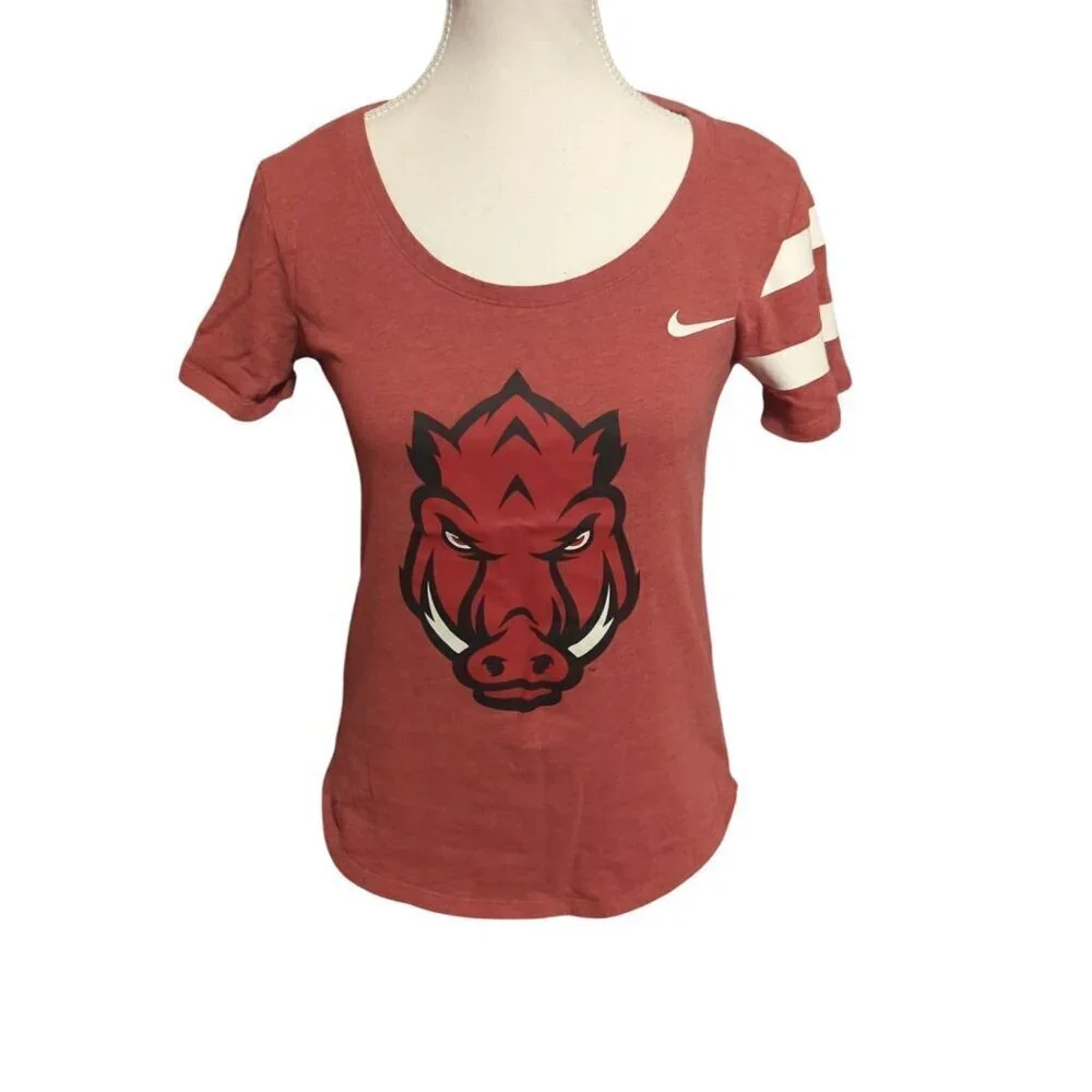 Nike The Nike Tee Arkansas Razorback Women's Size Small Graphic Tee Short Sleeve